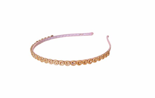 Julie hårbøyle gull/exclusive stener – Peach/lys rosa/gull