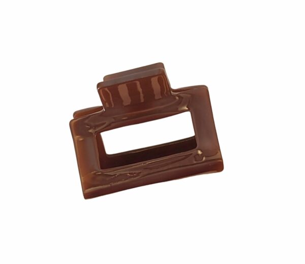 Hårklype firkant medium – Transparent brun