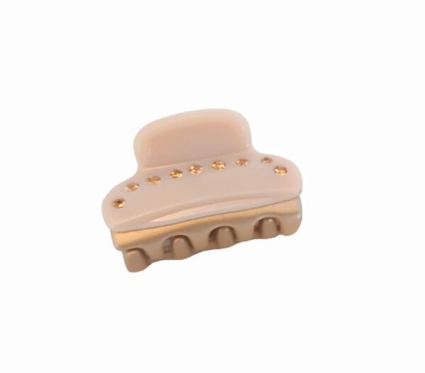Hårklype KAIA – mini med stener – Lys beige