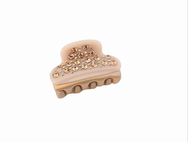 Hårklype KAIA – mini med stener på hele – Lys beige