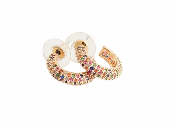 Emily øreringer med stener – Gull/multicolour
