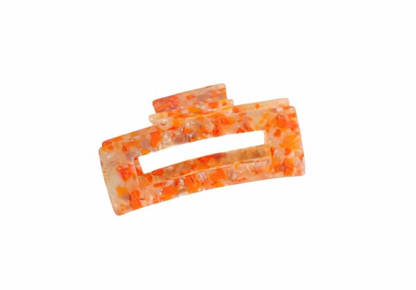 Hårklype firkant ekstra stor – Orangetoner/creme turtle