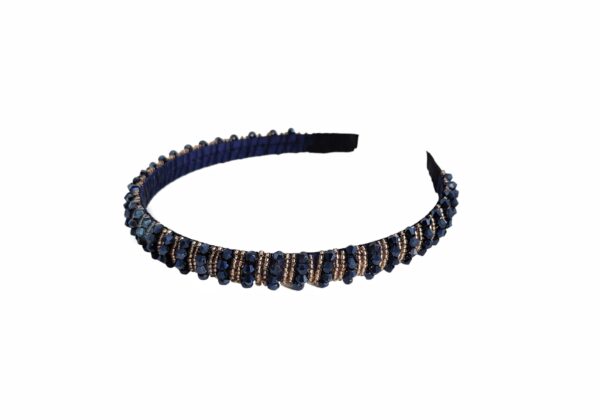 Hårbøyle pearl stor – Navy/gull