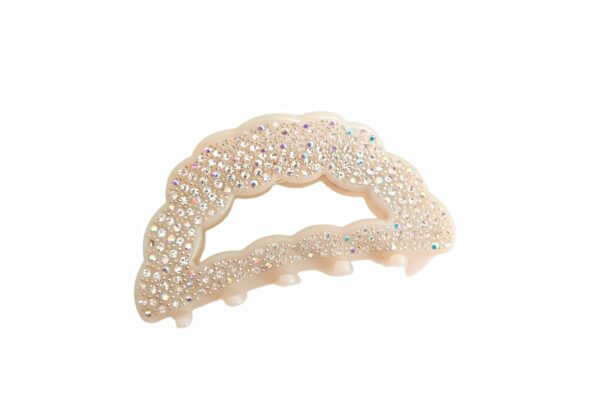 Hårklype Grace sky med stener – Off white