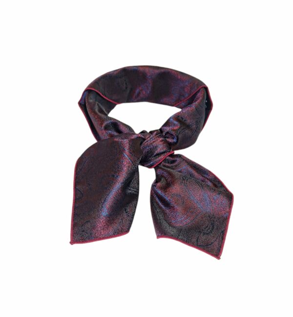 Bunadskjerf – #16 Wine/navy paisley
