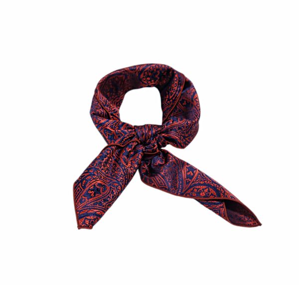 Bunadskjerf – #21 Mørk rød/navy paisley