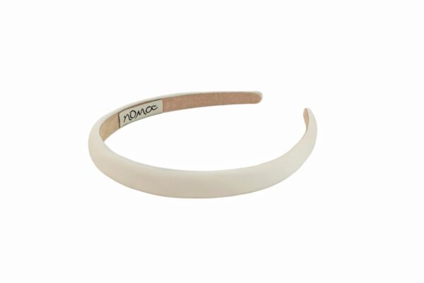 Hårbøyle smal polstret silke look – Creme