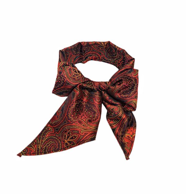 Bunadskjerf herre – Rød/oker/sort paisley