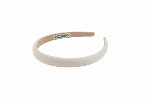 Hårbøyle smal polstret silke look – Off white
