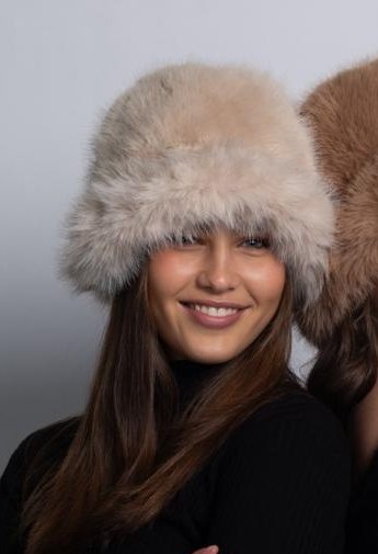 Aurora fuskepels hatt – Beige
