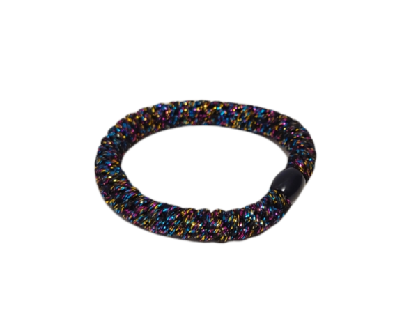 Trend hårstrikk – Sort multicolour med glitter