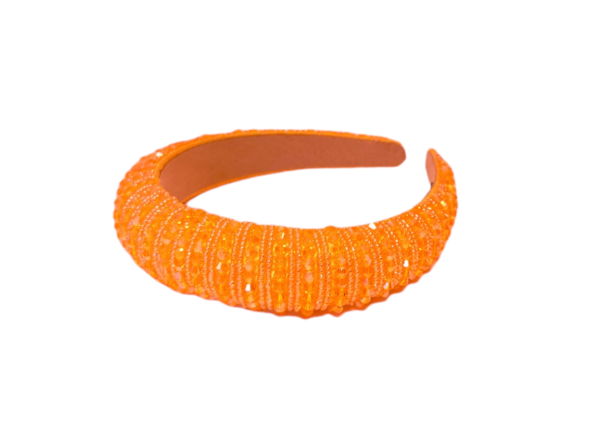 Hårbøyle polstret stor pearl – Orange