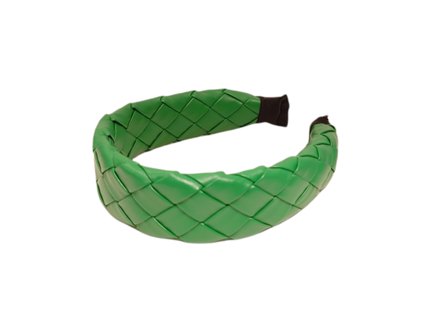 Hårbøyle leather look flette – Grønn