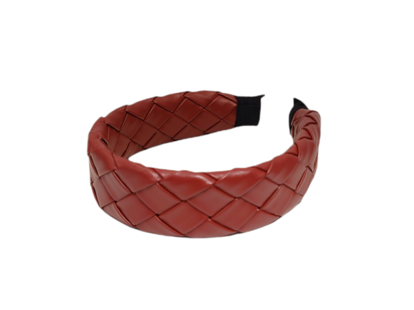 Hårbøyle leather look flette – Burgunder