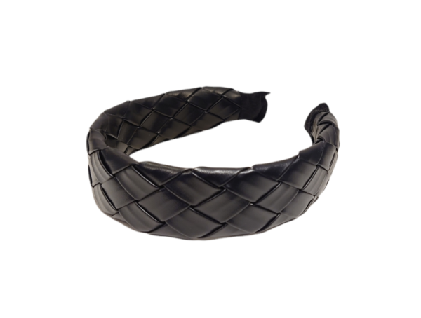 Hårbøyle leather look flette – Svart