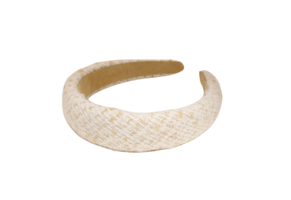 Hårbøyle boucle polstret – Off white/beige