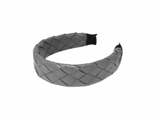 Hårbøyle leather look flette – Grå