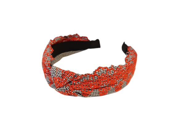Hårbøyle boheme style – rød/hvit/sort