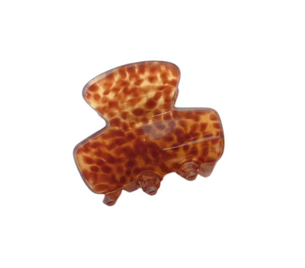 Hårklype basic collection liten – Transparent brunrød