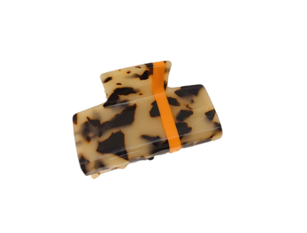 Hårklype basic m/orange stripe – Lys turtle med orange stripe