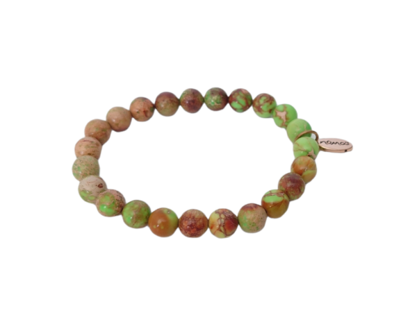 Rock Beads armbånd – Apple green sea sediment rock