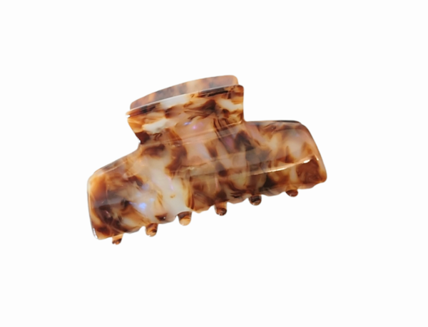 Hårklype basic collection stor – Varm brun/beige turtle