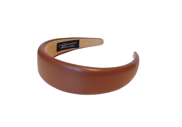 Hårbøyle polstret leather look flat bred – Brun