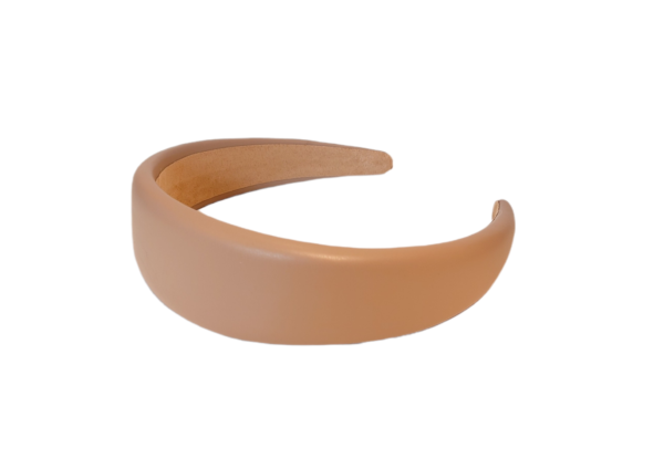 Hårbøyle polstret leather look flat bred – Beige