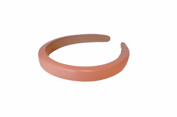 Hårbøyle leather look polstret smal – Dusty pink