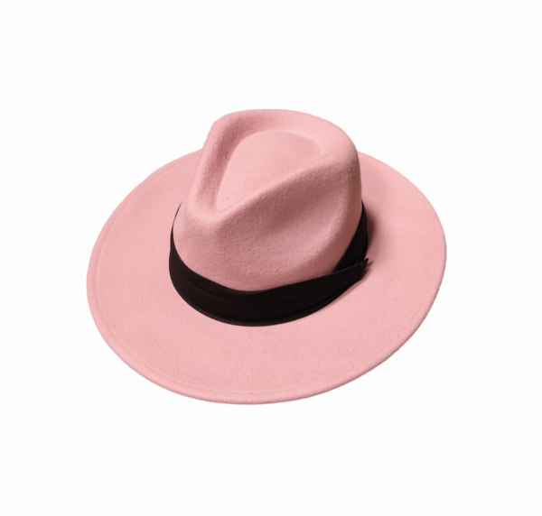 Exclusive ullhatt med bånd – Dusty pink