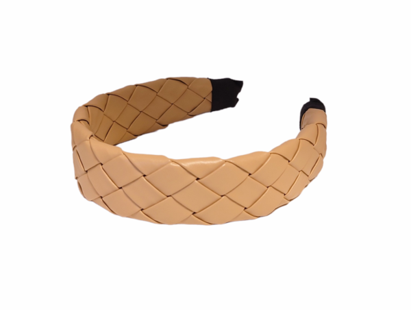 Hårbøyle leather look flette – Beige