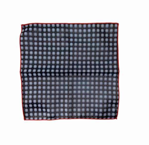 Herretørkle/handkerchief silke look – Sort/blå/hvit