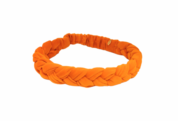 Hårbånd velur flette – Orange