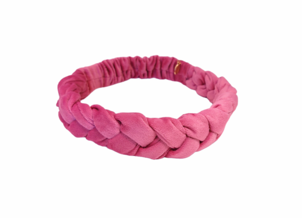 Hårbånd velur flette – Hot pink
