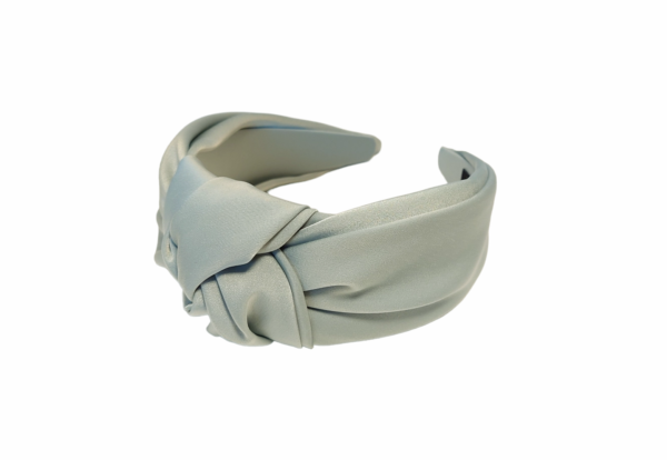 HØST SALG. Hårbøyle stor knute exclusive silke look – Dusty green