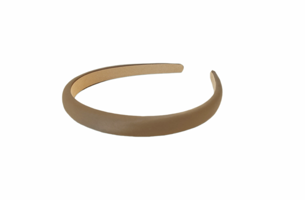 Hårbøyle smal polstret silke look – Lys oliven