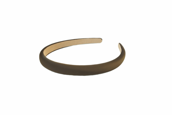 Hårbøyle smal polstret silke look – Oliven