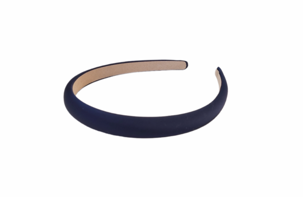 Hårbøyle smal polstret silke look – Navy