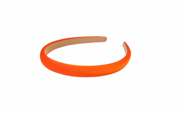 Hårbøyle smal polstret silke look – Orange