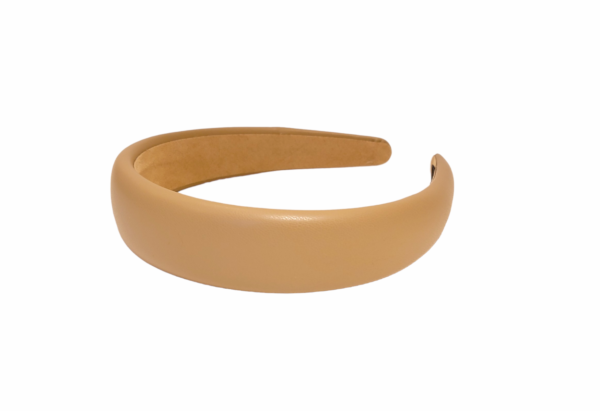 Hårbøyle polstret leather look flat – Beige