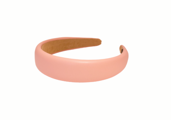 Hårbøyle polstret leather look flat – Lys rosa