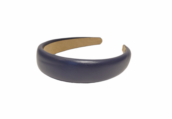 Hårbøyle polstret leather look flat – Navy