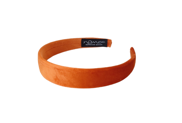 Hårbøyle velur flat – Mørk orange