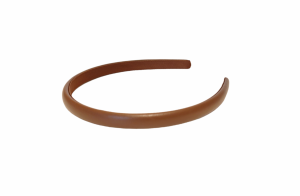 Hårbøyle smal leather look – Brun
