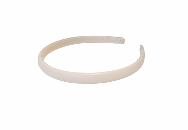 Hårbøyle smal leather look – Off white