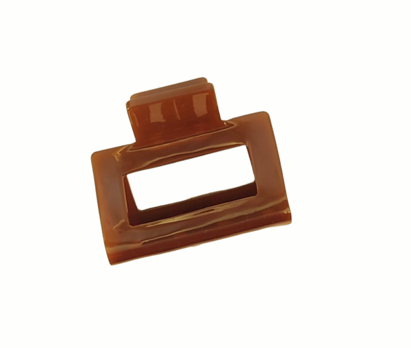 Hårklype firkant medium – Transparent lys brun
