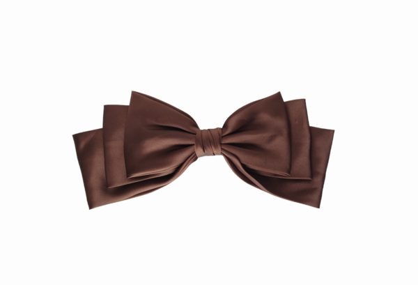 Exclusive stor hårspenne silke look – Brun