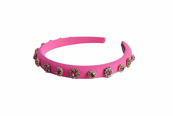 Hårbøyle Cathrine med stener – Hot pink