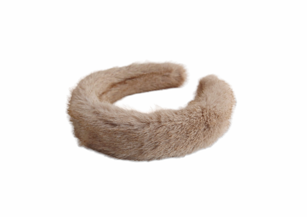 Hårbøyle fuskepels bred – Beige