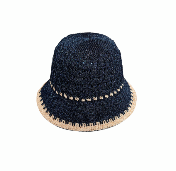 Sommer bøttehatt heklet look – Sort/natur